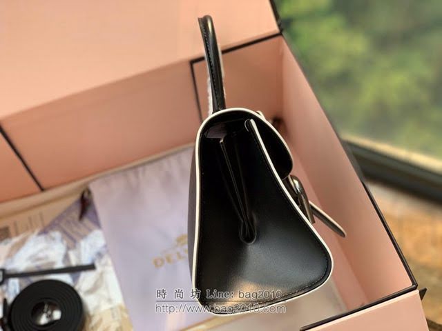 DELVAUX女包 經典款Brillant 原版Box牛皮手袋 德爾沃女手提包 DG0020 捆邊黑 Delvaux女單肩斜跨包  fcs1255